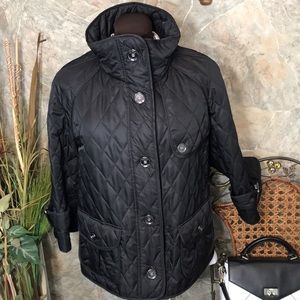 Burberry 🌹 stunning deep rich black jacket coat Plaid Burberry lining